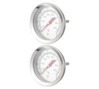 Oven Thermometer 2pcs Stainless Steel Gauge Dial for Grill Cooking | Portable Silver Design, High Heat Resistance, Easy Cleaning, Accurate Control, Suitable for Home Bakers and Enthusiasts