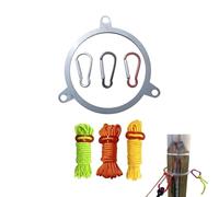 Oven Wind Rope Ring, Portable Stainless Steel Mountain Equipment with Carabiners, Wind Protection Wind Rope Ring, for Camping, Lawn, Park, Garden, Patio, Garden, Deck, Fire Side, Picnic