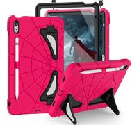 Ovenoe Kids Case for iPad 10th Generation /11th Generation (A16) (2022/2025), with Screen Protector & Shoulder Strap & Pencil Holder, Shockproof Cover for iPad 11th (11")/ 10th (10.9") Gen, Rose