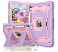 Ovenoe Kids Case for iPad (A16) 11th Generation 11" / iPad 10th Generation 10.9" (2025/2022), with Shoulder Strap, Fully-Body Rugged Shockproof Case with Built-in Stand for Boys & Girls, Purple