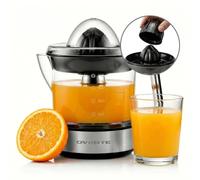 OVENTE Electric citrus juicer with 2 cones for large and small fruits, pressure activated, pulp control and easy pouring, juicer for oranges