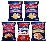 Over 2lbs of Canadian Ruffles chips (2x All Dressed, 1x BBq, 1x Ketchup, 1x Bacon) | ruffles all dressed potato chips| all dressed ruffles chips| all dressed chips| Canadian Snacks| by Snowbird Sweets