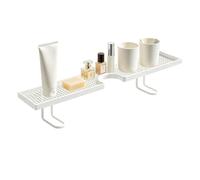 Over Bathroom Shelf, Hanging Containers Without Drilling Easy Drainage - Bathroom Storage Rack - For Home Pantry Toiletry Cabinet Desk Bedroom Laundry Top Bench, White, Please refer to the description