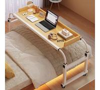Over Bed Table，Over Bed Desk Height Adjustable 65-95cm Medical Table With Wheels Tray Sofa Side Bed Laptop Cart Rolling Bed Desk Bar Table For Home Office Hospital(Color:Wood)