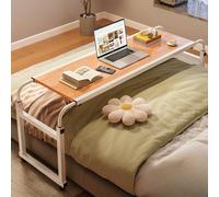 Over Bed Table with Wheels - Adjustable Bed Desk for Laptop, Rolling Over the Bed Table, Multifunctional Computer Desk
