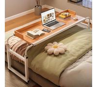 Over Bed Table with Wheels - Adjustable Bed Desk for Laptop, Rolling Over the Bed Table, Multifunctional Computer Desk