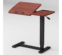 Over Bed Tables, Laptop Table, Mobile End Table Height Adjustable with USB Port and Wheels, Snack Side Table, C Shaped Side, Multi-Angle Tilt Tabletop, Slides Under Sofa, Couch Table