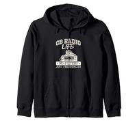 Over But Never Out CB Radio Citizens Band Radio Enthusiasts Zip Hoodie