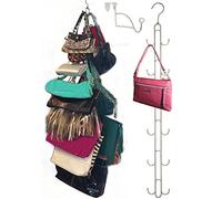 Over Door and Closet Purse Hanger Organizer- 12++ Max Purse Storage, Bag Holder Rotates 360, Quality Heavy Duty Chrome Holds 50lbs; Purses, Handbags, Totes, Crossbody, Backpacks, Fanny, Belt Bags