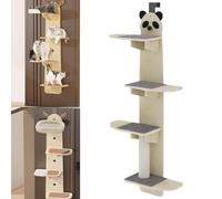 Over-Door Cat Climber Shelf - Multi-Level Vertical Perch with Soft Mats & Scratching Post, Space-Saving Solution for Indoor Cats to Climb, Rest & Play