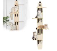 Over-Door Cat Climber Tower - 4-Level Space-Saving Vertical Cat Tree with Removable Soft Mats for Indoor Cats