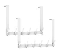 Over Door Hooks 3 Pcs Over The Door 12 Hooks Punch-Free Home Behind Hanger Hat Towel Clothes Key Kitchen Bathroom Storage Rack(White)