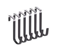 over Door Hooks for Hanging Clothes, 6 Packs Hanger Soft Rubber Prevent Scratches, Hook Bathroom Black