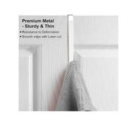 over Door Hooks for Hanging Clothes, 6 Packs Hanger Soft Rubber Surface Prevent Scratches, Door Hook for Bathroom Black