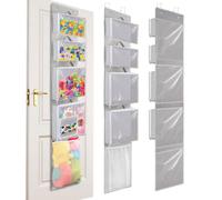 Over Door Organizer and Storage, Hanging Toy Holder with Removable Pouches | Toddler Room Wall Stuffed Animal Storage Bag Case, Kids Playroom Closet Back of Door Organization for Building Block, Puzzle
