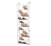 Over Door Shoe Storage 36 Pair Over the Door Shoe Rack with Adjustable 12-Tier Hanging Shelves Space Saving Over the Door Shoe Organiser for Hallways Bedrooms & Closets - White