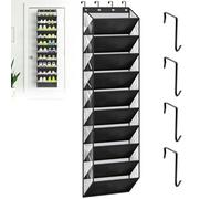 Over Door Shoe Storage with Deep Pockets & 4 Sturdy Metal Hooks, 10 Layers Hanging Boots Organiser, Overdoor Narrow Sneakers Holder, Daily Necessities Organizers, Large Rack Fits 20 Pairs Shoes