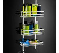 Over Door Shower Caddy -3-Tier Stainless Steel Hanging Storage Rack, Rustproof No Drilling Bathroom Organizer, Adjustable Wall Shelf for Toilet, Kitchen, Dorm, and More - Space-Saving Solution
