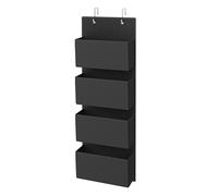 SONGMICS Over-Door Storage Organiser, Hanging Storage with 4 Compartments, Wardrobe Storage Organiser, for Bedroom, Office, 12 x 33.5 x 100 cm, Ink Black RDH004B11