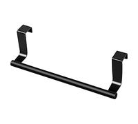 Over Door Towel Bar, Over Door Towel Rail, Over the Cabinet Towel Rail Over The Door Tea Towel Holder Towel Rack No Drilling for Kitchen and Bathroom Cupboards(23cm) (black)