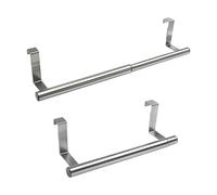Over Door Towel Rail, 2 Pcs Hand Towel Holder Extendable Kitchen Towel Rail Bathroom Over Radiator Stainless Steel Towel Rack for Cupboard Drawer Cabinet, Kitchen and Bathroom (24cm)