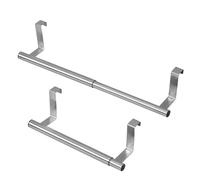 Over Door Towel Rail, 2 Pcs Hand Towel Holder Extendable Kitchen Towels Rail, Extendable Stainless Steel Rails Towels Holder for Kitchen Bathroom Cupboard and Radiator Doors(24cm-40cm)