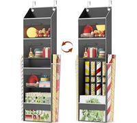 Over Door Wrapping Paper Organizer Storage with 3 Removable Drawers & Side Pockets - Dual Use Design with Elastic Straps - Christmas Gift Wrap Storage for Ribbons, Bows, Ornament and Other Tools 1Pack