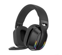 Over-Ear Gaming Headset Wireless B500 with Adjustable Mic & 7.1 Surround Sound - Comfortable Fit RGB Light Headphones for PC Laptop Tablet(Black)