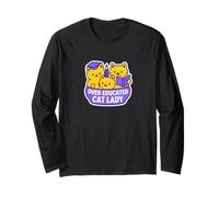 Over Educated Cat Lady Funny Three Cats Long Sleeve T-Shirt