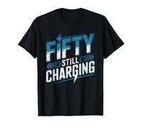 Over Fifty Active E Bike Trail Rider Senior Cycling 50s T-Shirt