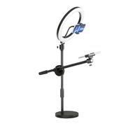 Over Head Camera Holder - LED Ring Light Phone Holder with Flexible Arm, Adjustable Tripod | Video Production Live Streaming Lessons
