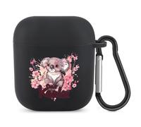 Over Koalafied Cute Colorful Koala Bear Bluetooth Headset Cover Earbuds Case TPU Headphone Protective Compatible with Airpods 1/2 Black-Color