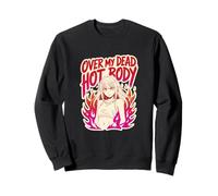 Over My Dead Hot Body Sassy Anime Girl Pink Flames Sweatshirt