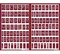 Over 'n' Over Reusable Self-Stick Etching Stencil for Glass or Stamping | Bundle of 2 Items | Lowercase Alphabet and Capital Letters with Numerals