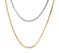 Over & Over 14k Gold Plated Two Tone Layer Necklace - Gold