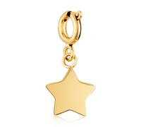 Over & Over Gold 14k Plated Puffy Star Charm - Gold