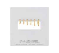 Over & Over Gold Plain 3 Hoop Earring Set - Gold