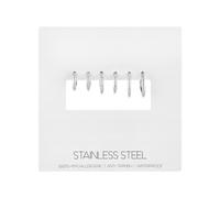 Over & Over Silver Plain 3 Hoop Earring Set - Gold