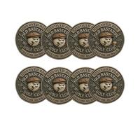 Over Par Old Bastards Golf Club Coin,Funny Golf Challenge Coin for Men, Whiskey & Cigar Design, Lifetime Member Golf Ball Marker, Gag Gift for Golfers and Friends(Black*8)