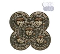 Over Par Old Bastards Golf Coin, Funny Golf Challenge Coin for Men with Whiskey Design, “100% Over Par” & “Lifetime Member” Inscription, Novelty Gag Gift, for Golfers & Friends (5Pcs)