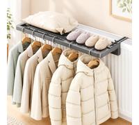 Over Radiator Drying Rack, Balcony Laundry Shelf | Carbon Steel Foldable Hanging Rack with Adjustable Arms, Space Saver for Windowsills, Railings(Gray,100cm/39.4in)