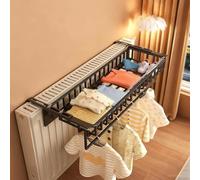 Over Radiator Shelf, Radiator Shelf Hollow Design, Clothes Drying Rack, Adjustable Wall Mounting Distance, for Balcony Railings Windowsill Living Room Bedroom