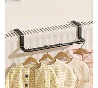 Over Radiator Shelf Wall Mounted Drying Rack for Towels Socks ShoesNo Drilling Spaceving Radiator Storage Shelf (Black/White)