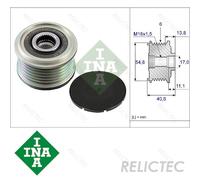 Overrunning Alternator Pulley fits RENAULT MEGANE 1.4 1.6 1.5D 2002 on Clutch