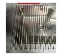 Over Sink Dish Drying Rack 14.6x18.5in Foldable Stainless Steel & Silicone Kitchen Drainer Space-Saving Roll Up Drying Rack for Easy Kitchen nization (Gray)