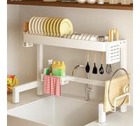 Over Sink Dish Drying Rack, 21.7 In Stainless Steel Kitchen Sink Rack, Single Layer Countertop Dish Drainer With Utensil & Chopstick Holder Single Layer 55cm/21.7in