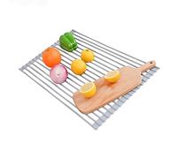 Over-Sink Dish Drying Rack Stainless Steel & Silicone Dish Drainer Space-Saving Kitchen nizer White Perfect for Small Kitchens & Efficient Drying