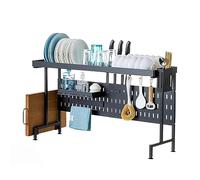 Over Sink Dish Rack,Dish Drainer Rack, 2 Tiers Retractable Large Over The Sink Dish Drying Rack, for All Sinks, Adjustable Large Capacity Sink Rack, Stainless Steel Drain Rack to Save Space