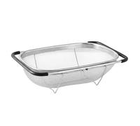 Over Sink Strainer Basket - Stainless Steel Fine Mesh Colander Washer, Anti Rust Sifter Tool, Sturdy Sink Spanning Design, Easy Drain Food Prep | Practical Rice Vegetable Pasta Fruit Produce Canned Go