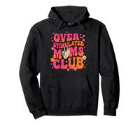 Over Stimulated Moms Club Groovy Skeleton Bottle Pullover Hoodie